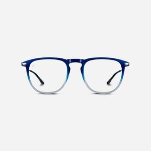 NOOZ_時尚造型老花眼鏡 抗藍光鏡腳便攜款  （矩形－藍色透）