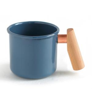 Truvii_木柄琺瑯杯 400ml
