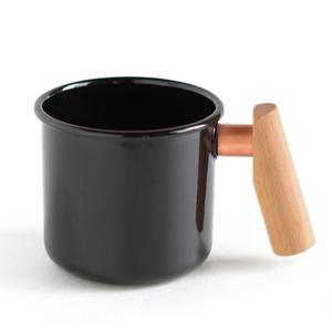 Truvii_木柄琺瑯杯 400ml