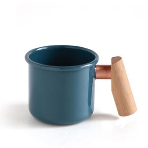 Truvii_木柄琺瑯杯 250ml