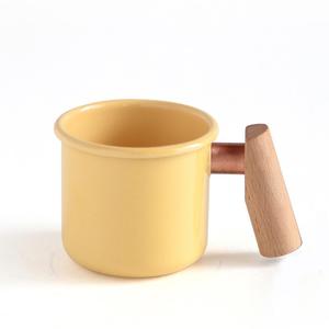 Truvii_木柄琺瑯杯 250ml
