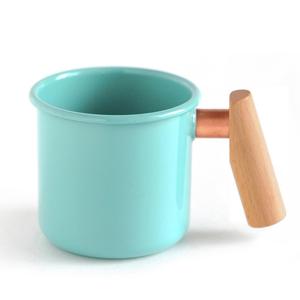 Truvii_木柄琺瑯杯 400ml