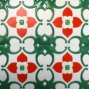 台灣KNOWS&GOODS_台灣阿嬤家花磚貼紙/滿堂紅款(4片/組)