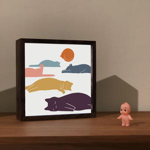 Lighto 光印樣_療癒系貓咪地景插畫燈箱 - ilovedoodle