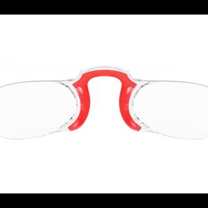 NOOZ_法國NOOZ 時尚夾鼻式 便攜閱讀老花眼鏡 黏貼款（矩形-紅）