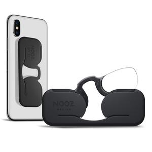 NOOZ_法國NOOZ 時尚夾鼻式 便攜閱讀老花眼鏡 黏貼款（矩形-黑）