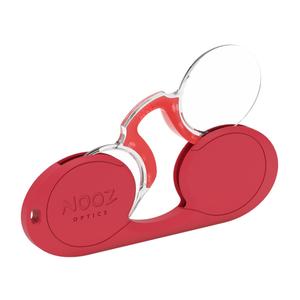 NOOZ_法國NOOZ 時尚夾鼻式 便攜閱讀老花眼鏡（橢圓-紅）