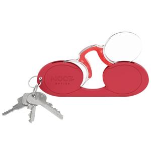 NOOZ_法國NOOZ 時尚夾鼻式 便攜閱讀老花眼鏡（橢圓-紅）