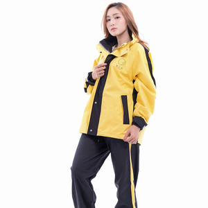 賀拉碩_兩件式機能環保棉質雨衣（馬卡龍可可鳳梨）